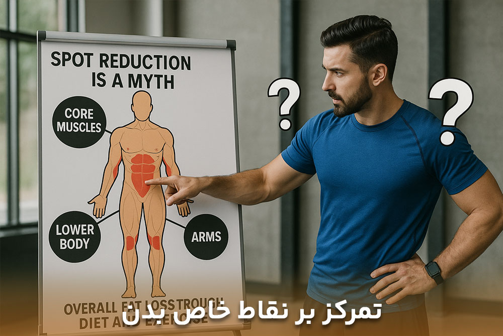 تصویر مربی که درحال تمرین تمرکز بر نقاط خاص بدن است