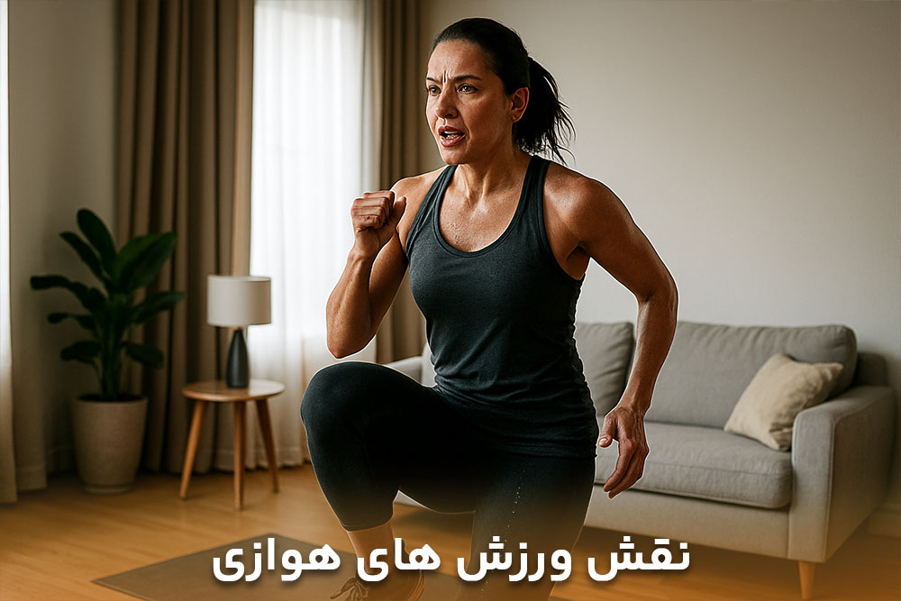 تصویر خانمی که درحال ورزش هوازیه