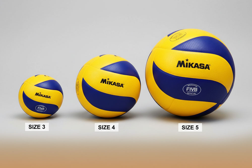 تصویر سایز های مختلف توپ والیبال