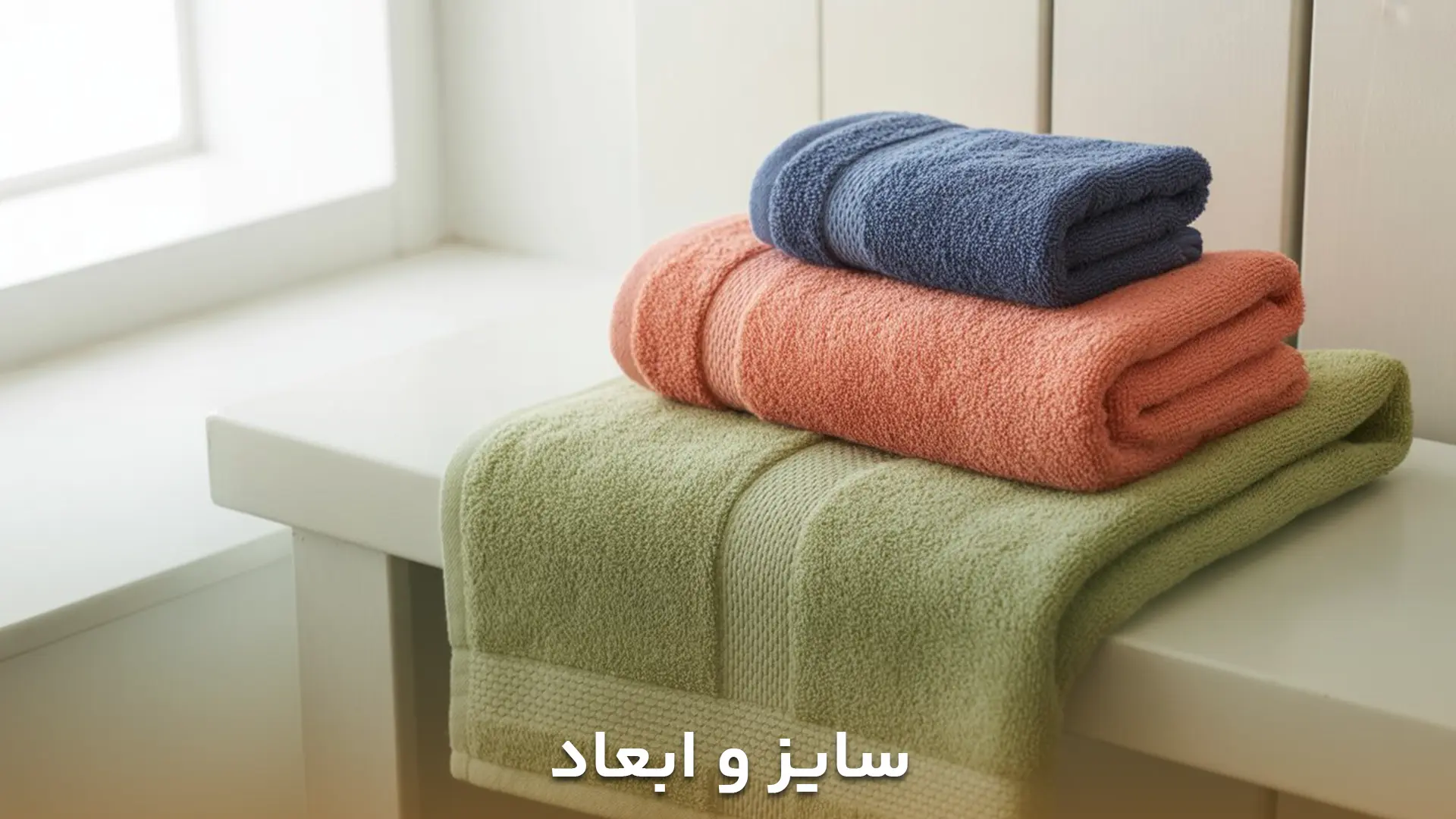 تصویر ابعاد و سایز حوله ها