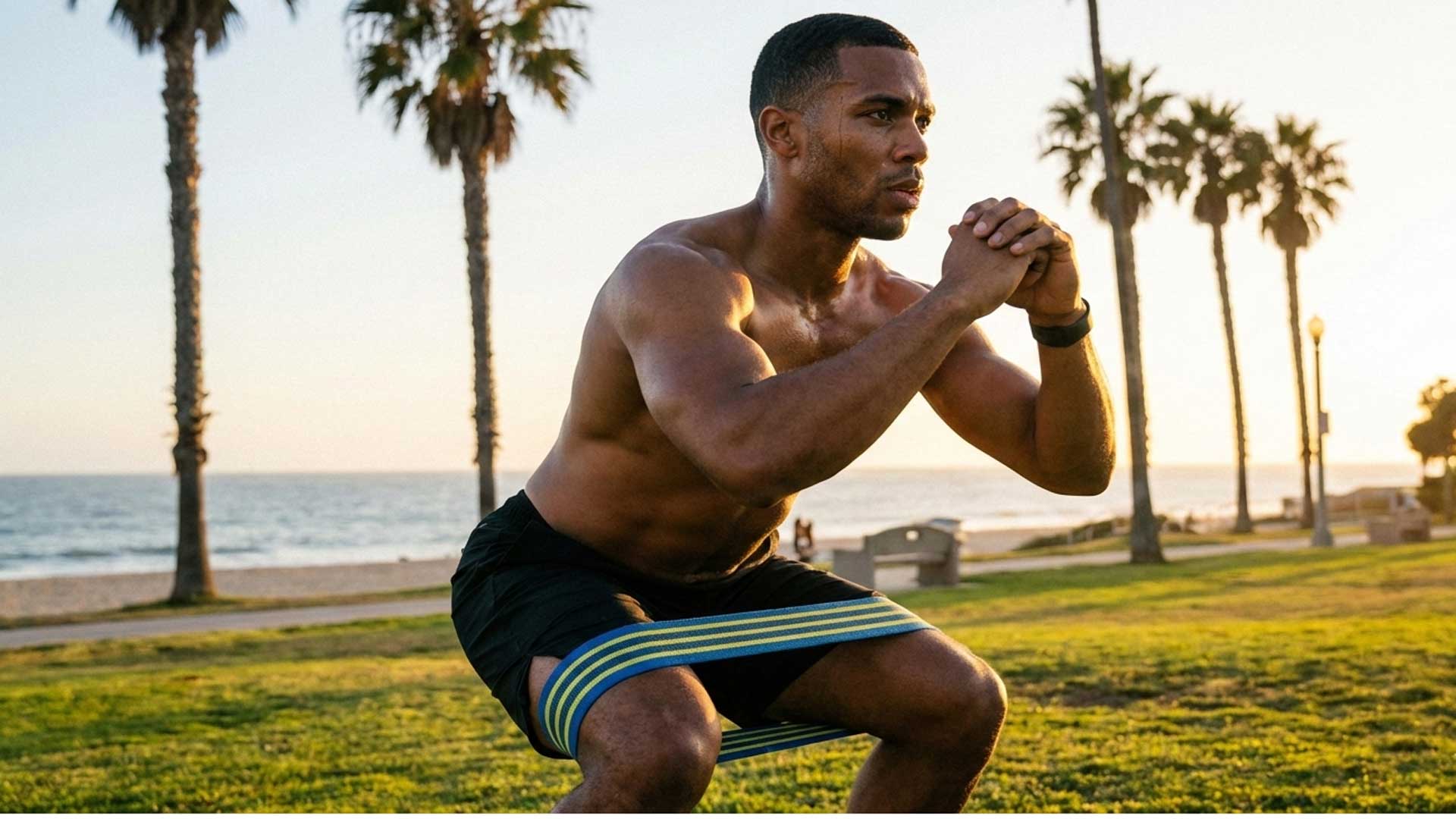 حرکت اسکات با کش بدنسازی