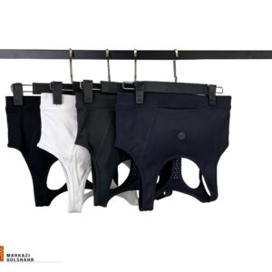 تصویر نیم تنه ورزشی زنانه ملانژ کد 080255 در رنگ بندی های نختلف که در کنار هم از آویز لباس آویزان اند