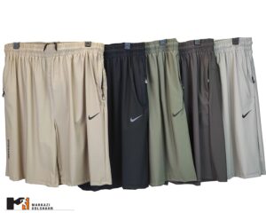 تصویر رنگ بندی شلوارک مردانه نایکNIKE در کرم، مشکی، سبز، طوسی تیره و طوسی روشن