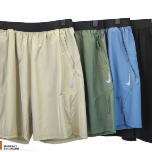 تصویر رنگ بندی شلوارک مردانه پارچه آیرو نایکNIKE در چهار رنگ آبی، سبز روشن، سبز تیره و مشکی