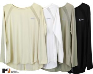 تصویر نمای جلو از رنگ بندی تیشرت آستین بلند زنانه نایک