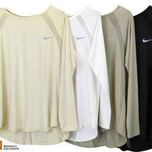 تصویر نمای جلو از رنگ بندی تیشرت آستین بلند زنانه نایک