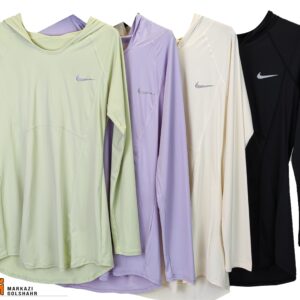 تصویر نمای جلو تونیک آستین بلند کلاه‌دار زنانه نایک کد 080456