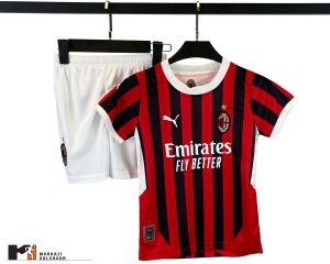 بلوز شورت فوتبالی بچه گانه میلان اصلی