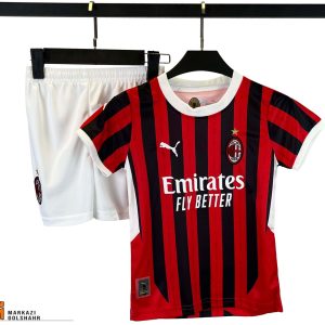 بلوز شورت فوتبالی بچه گانه میلان اصلی