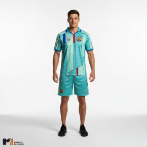 بلوز شورت بارسلونا کلاسیک یقه دار کد 2010276