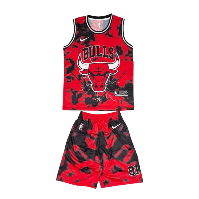 ست بسکتبالی مشکی قرمز BULLS کد 8805
