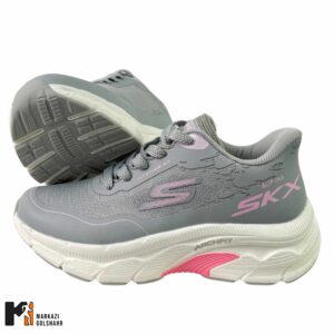 کفش زنانه اسکیچرز طوسی صورتی مدل Run 2360