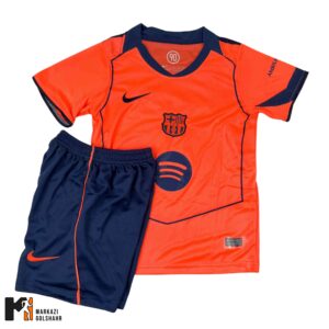کیت فوتبالی بچه‌گانه بارسا نارنجی کد 2018006