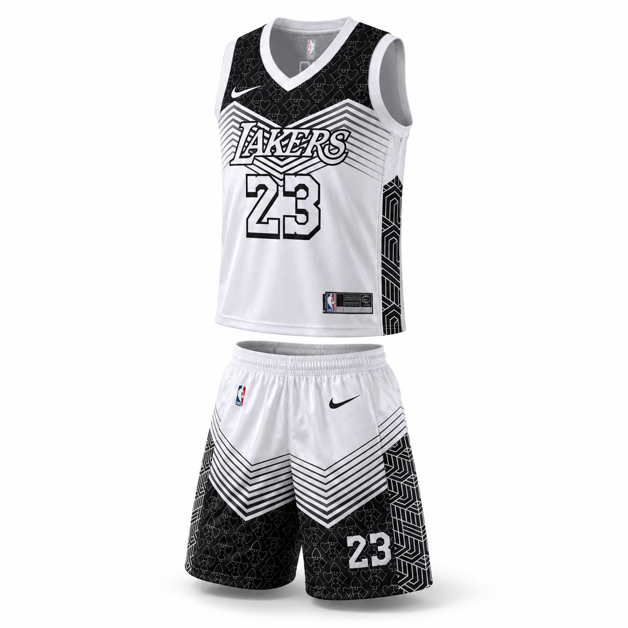 5B9BD8D6-6F39-417D-AD23-2F5050E8ABD2 ست بسکتبالی مشکی سفید LAKERS کد 8814